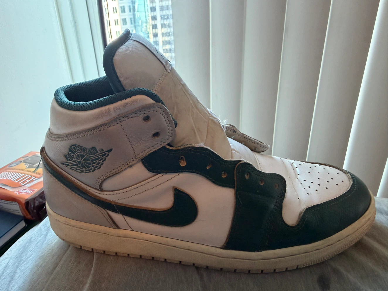 Nike Air Jordan 1 Mid White and Green