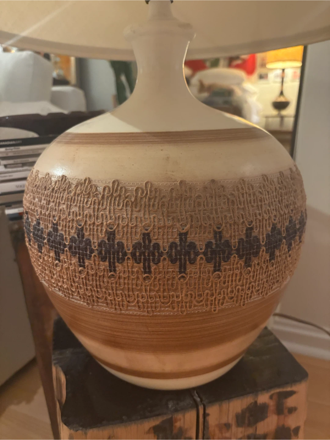 Vintage MCM pottery table lamp - broadstairs pottery - photo 3