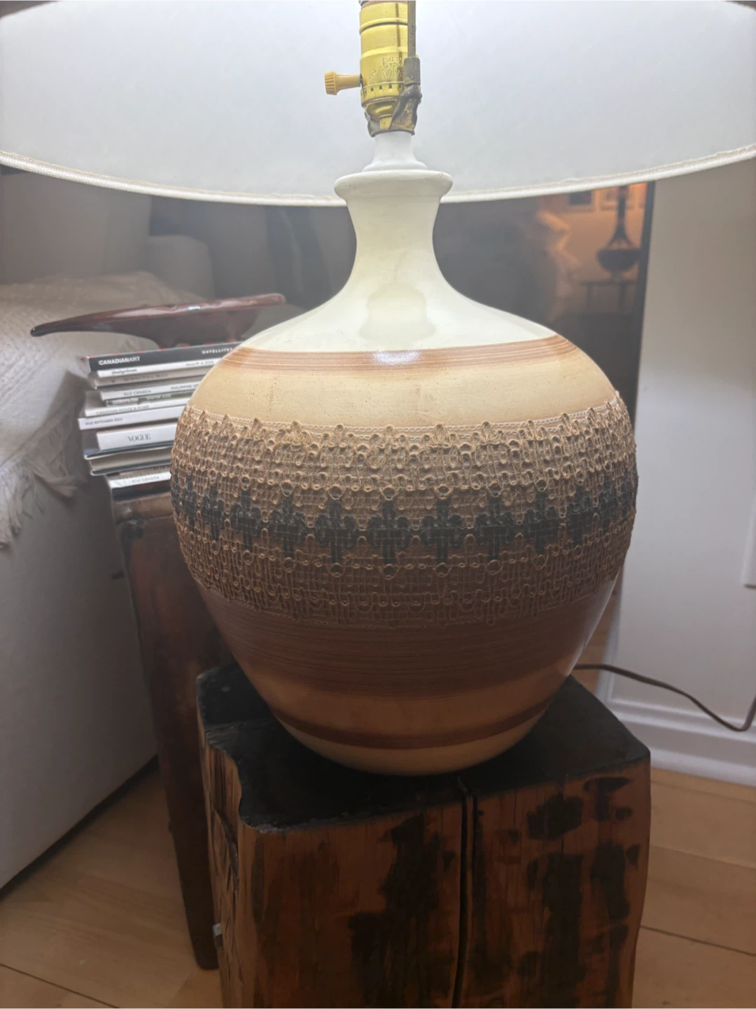 Vintage MCM pottery table lamp - broadstairs pottery - photo 4