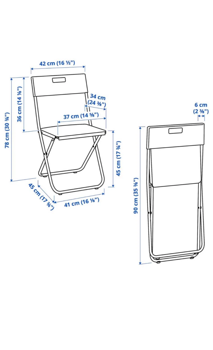 Set of 5 IKEA Gunde Folding Chairs - photo 3