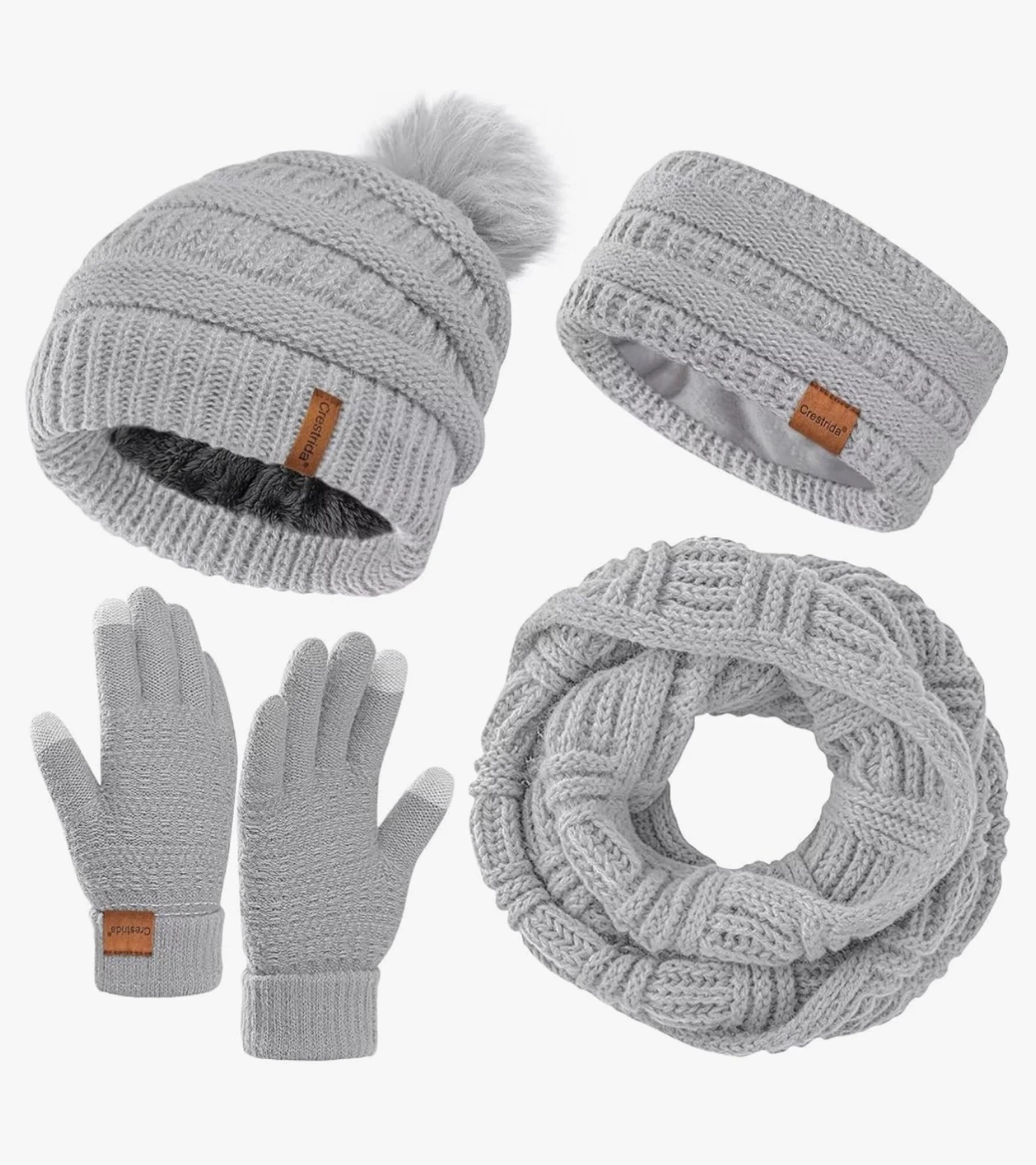 Winter Beanie, Scarf, and Glove Set