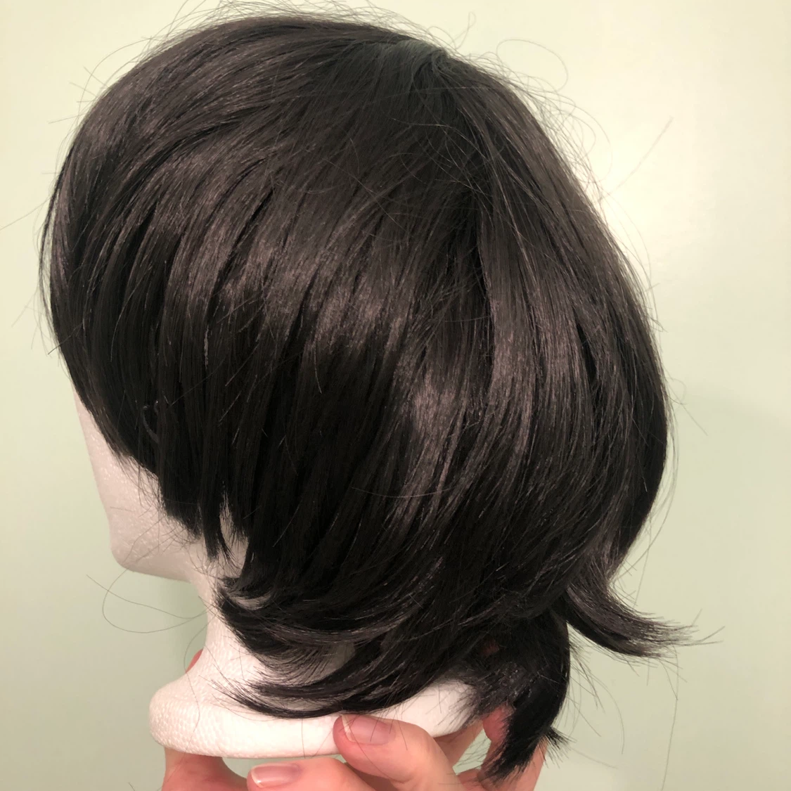 Short style, black synthetic wig - photo 3