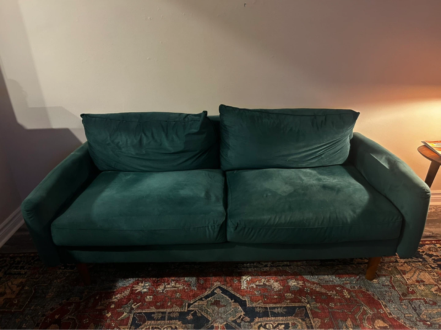 Dark Green Velvet Sofa