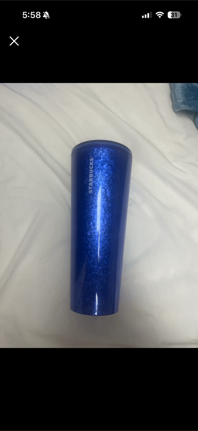 Starbucks Blue Glitter Cold Cup Tumbler