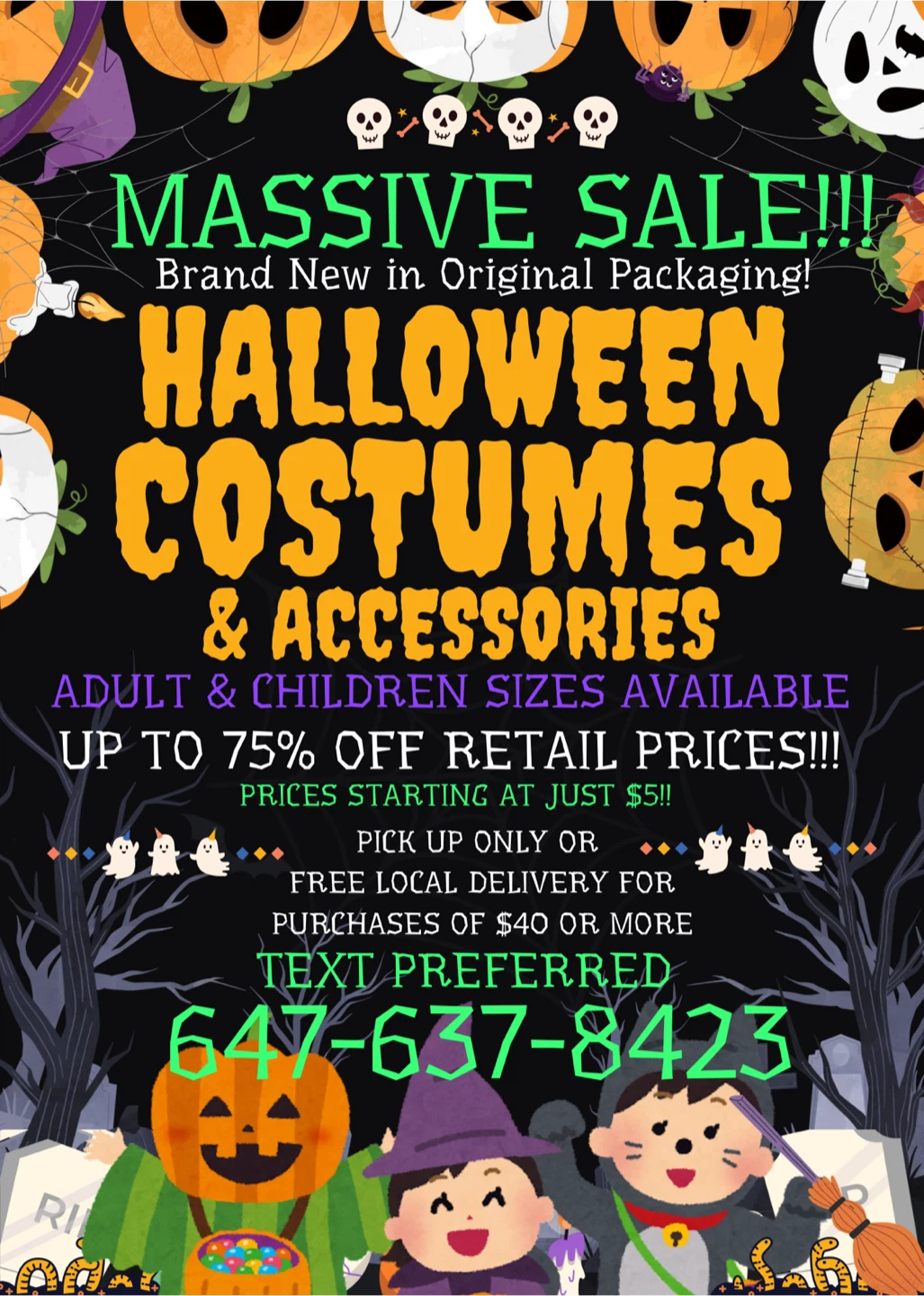 BRAND NEW HALLOWEEN COSTUMES & ACCESSORIES