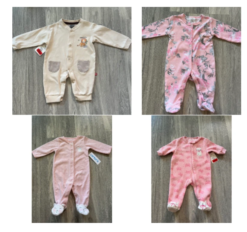 Assorted Baby Sleepers 0-3 Months