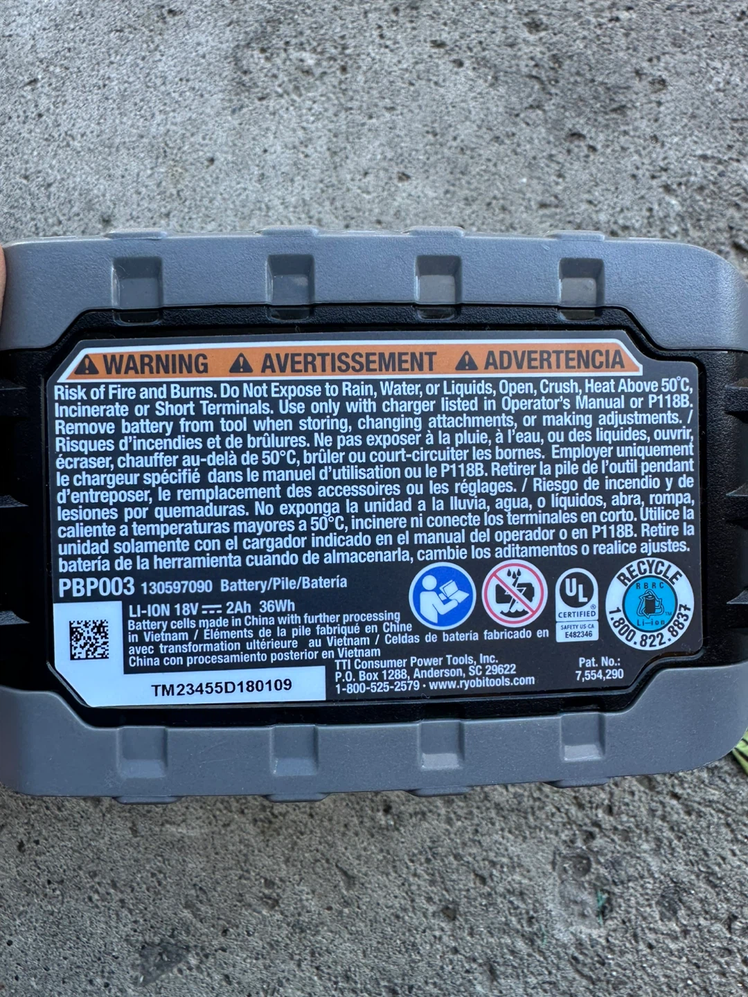 Firm price Ryobi ONE+ 18V 2Ah Lithium Battery - photo 2