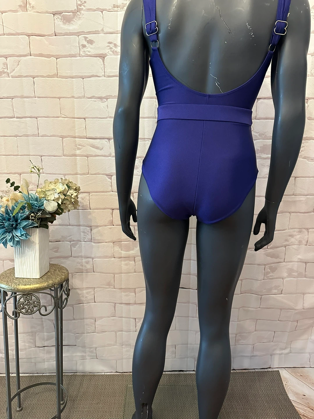 Blue One-Piece Swimsuit with Cover-Up - photo 2
