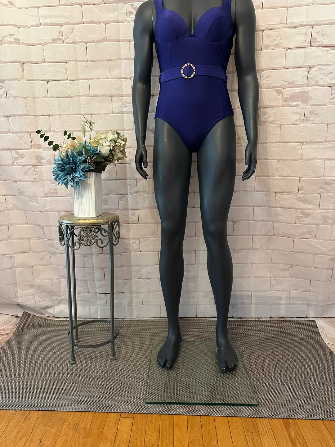 Blue One-Piece Swimsuit with Cover-Up - photo 5