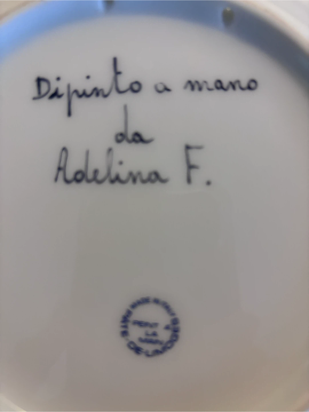 Hand-painted Adelina F. decorative plate - photo 2