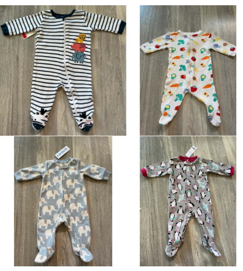 Set of 4 Baby Sleepers 3-9 months