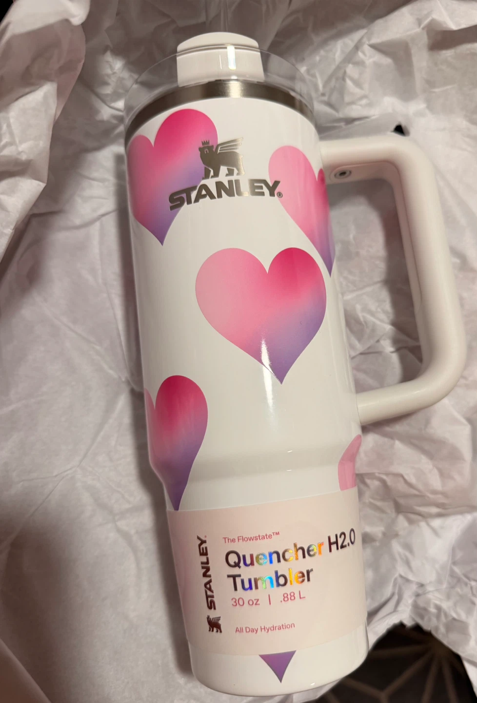 Stanley Quencher H2.0 Tumbler 30oz Heart Print