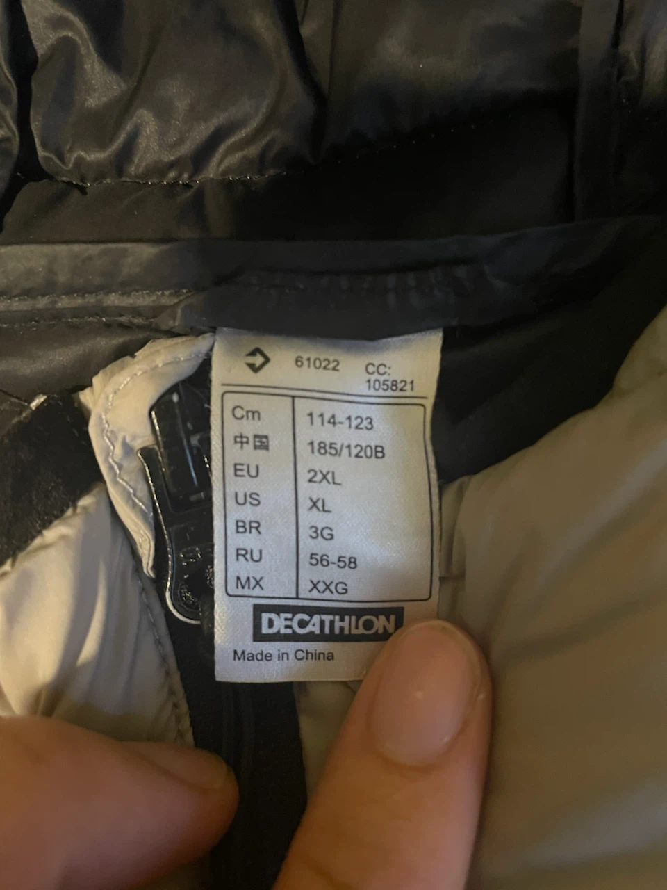 Decathlon Men’s Lightweight Puffer Jacket – XL – Grey - photo 2
