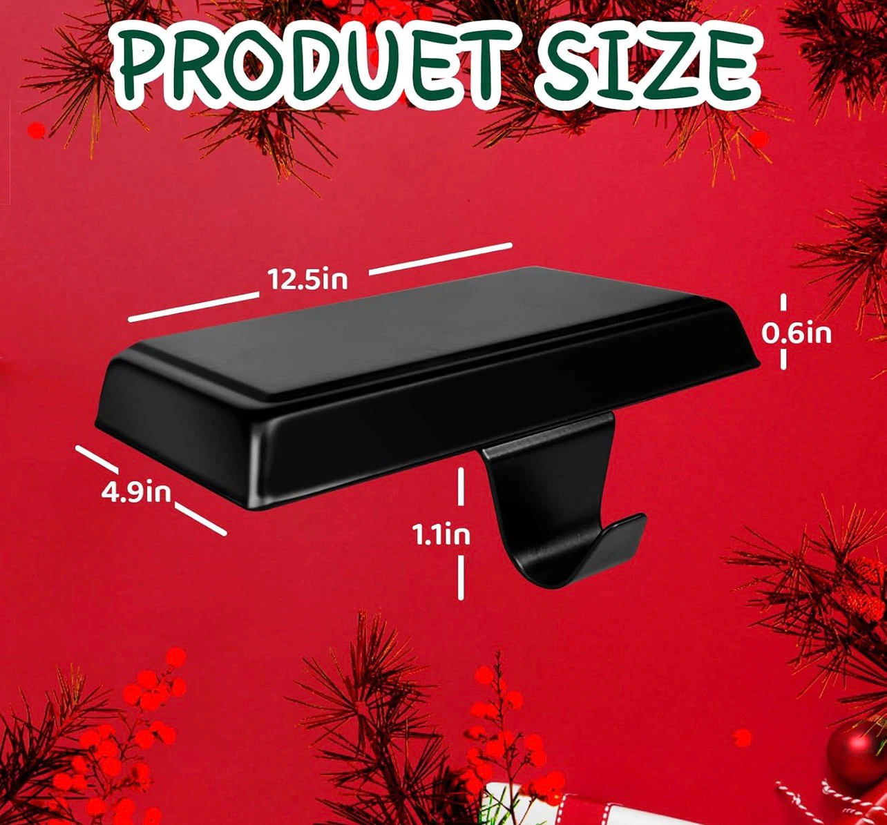 Set of 6 Black Christmas Stocking Holders - photo 3