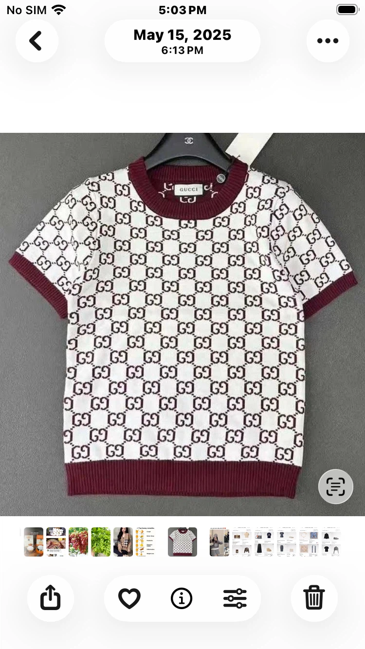 Gucci Monogram Knit Short Sleeve Top