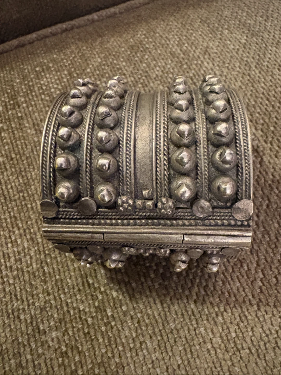Wide Ornate Silver-Tone Mizam Cuff Bracelet - photo 4