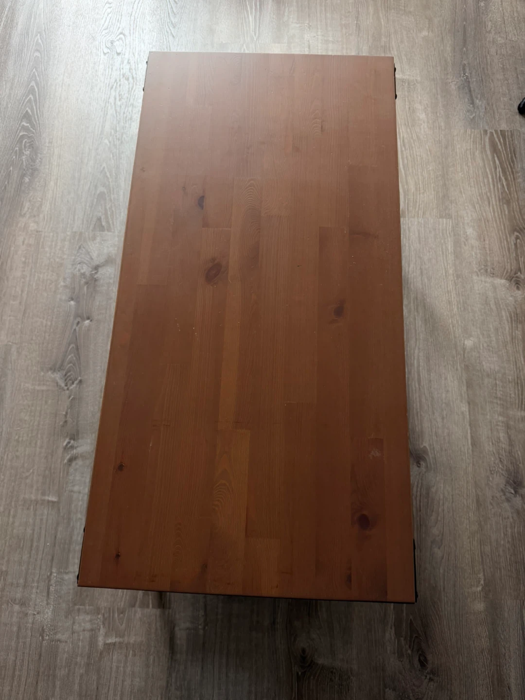 Industrial Coffee Table with Wood Top