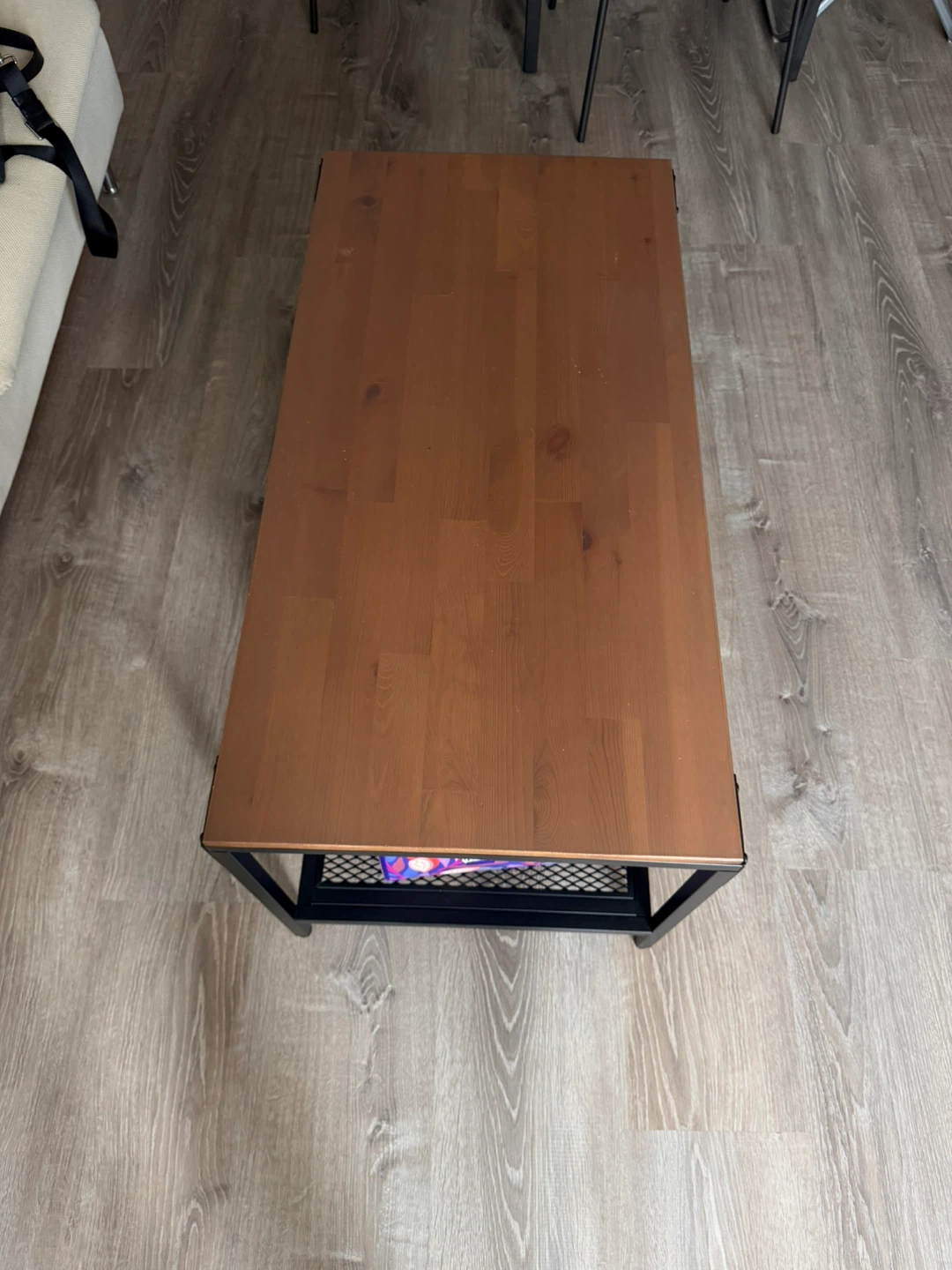 Industrial Coffee Table with Wood Top - photo 2
