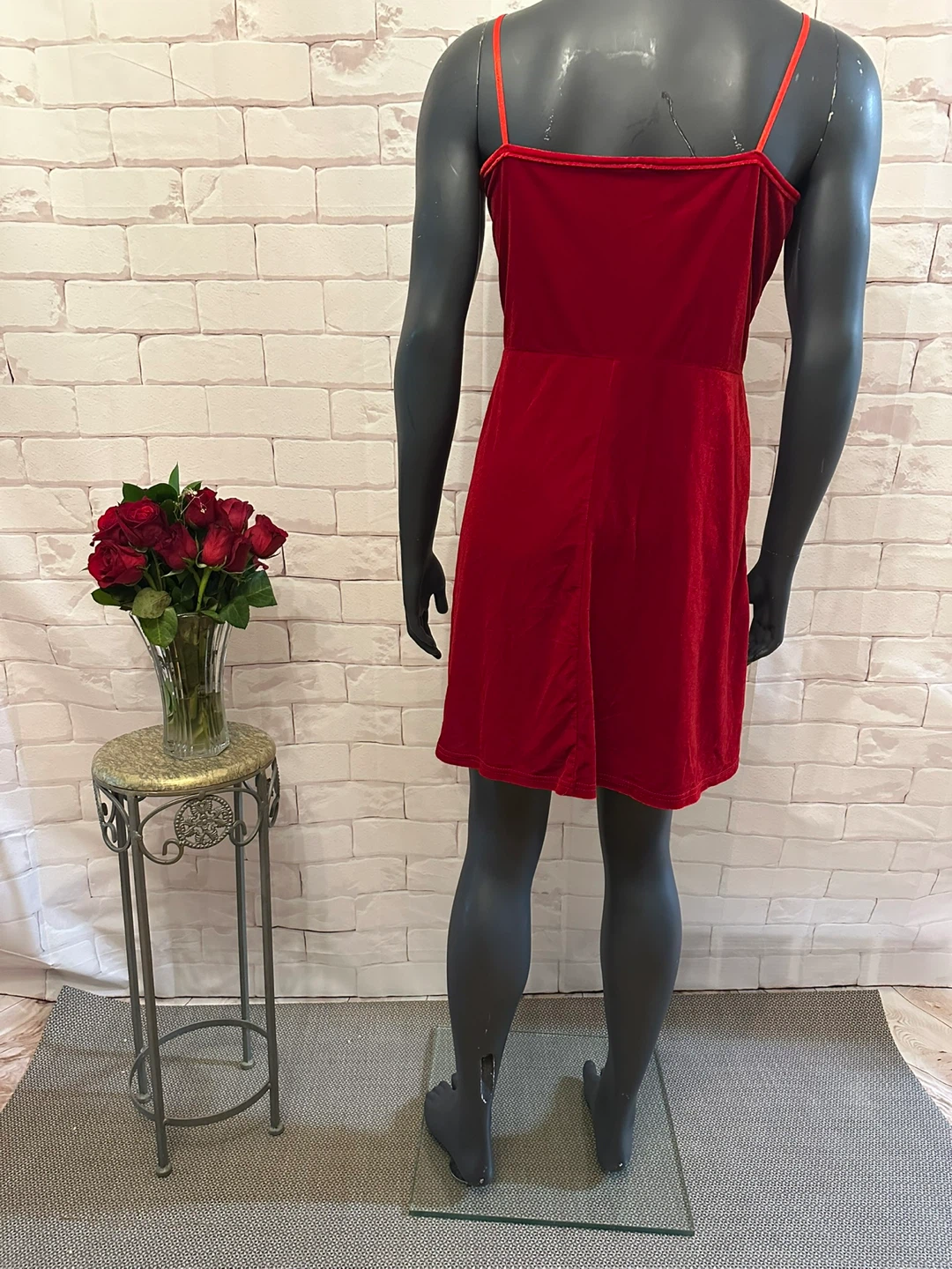 Red Velvet Mini Dress with Bolero - photo 2