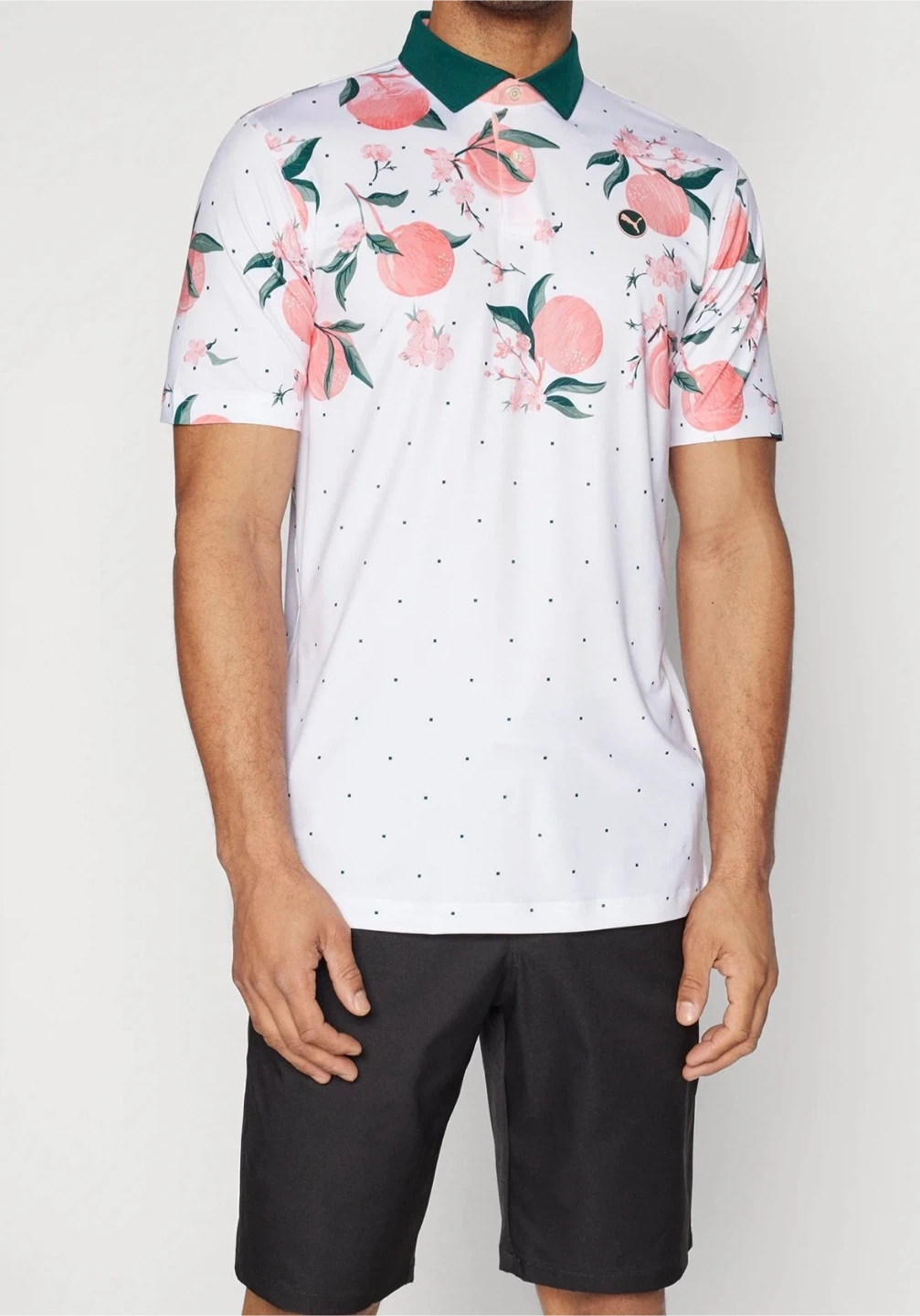 Brand new Puma Golf Peach Print Polo Shirt size large - photo 2
