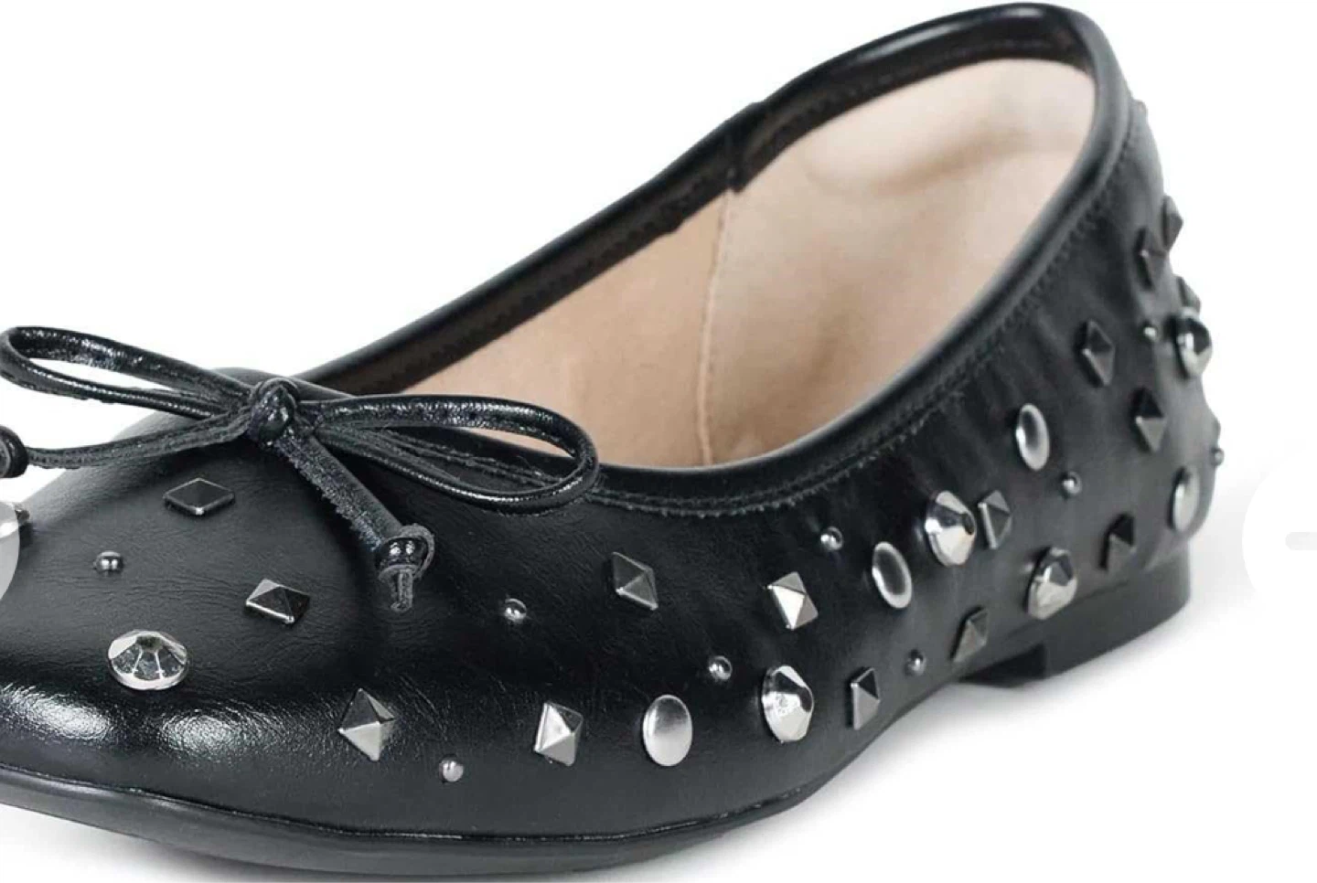 Black Studded Ballet Flats