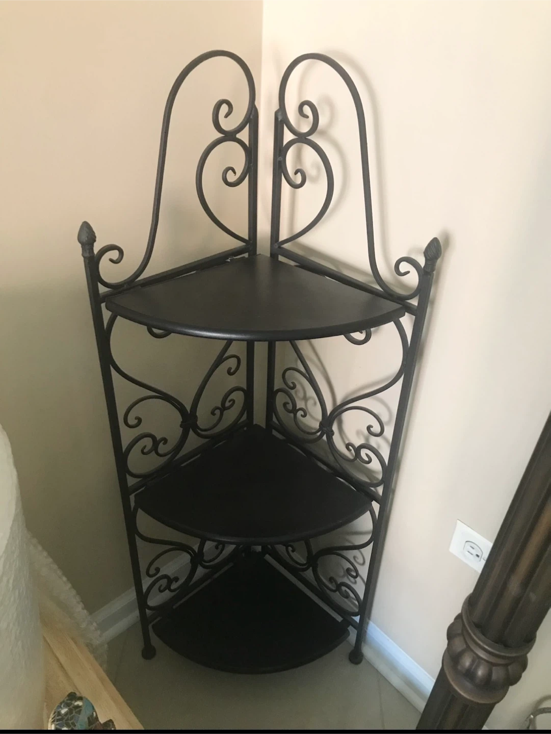 Black Metal Corner Shelf