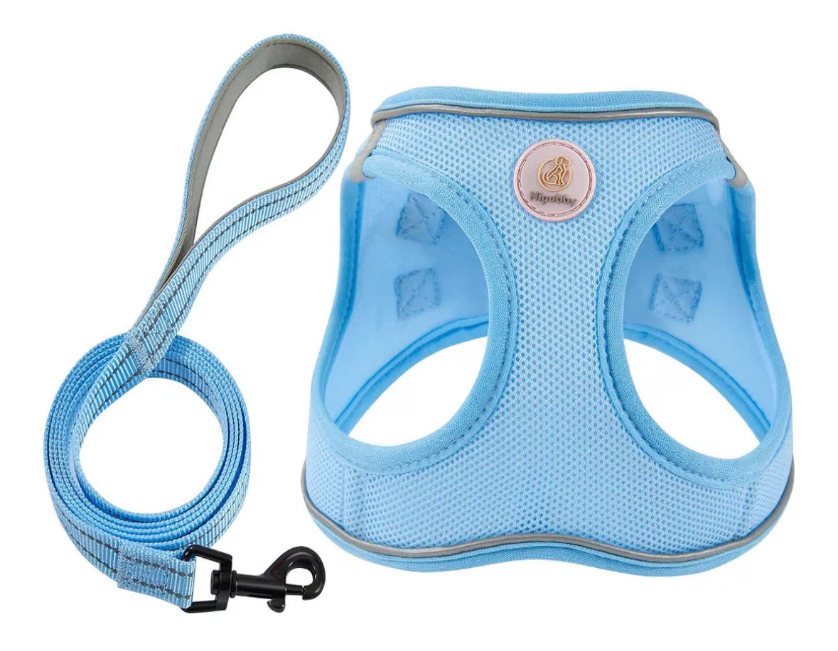 Hipubby Dog Harness and Leash Set - Light Blue XS
