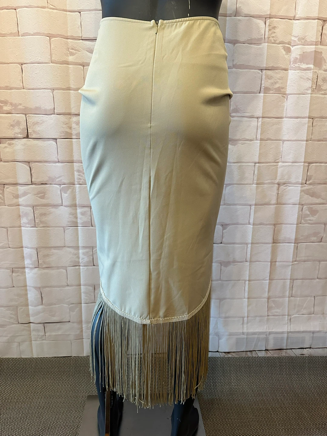 Beige Fringed Midi Skirt - photo 2