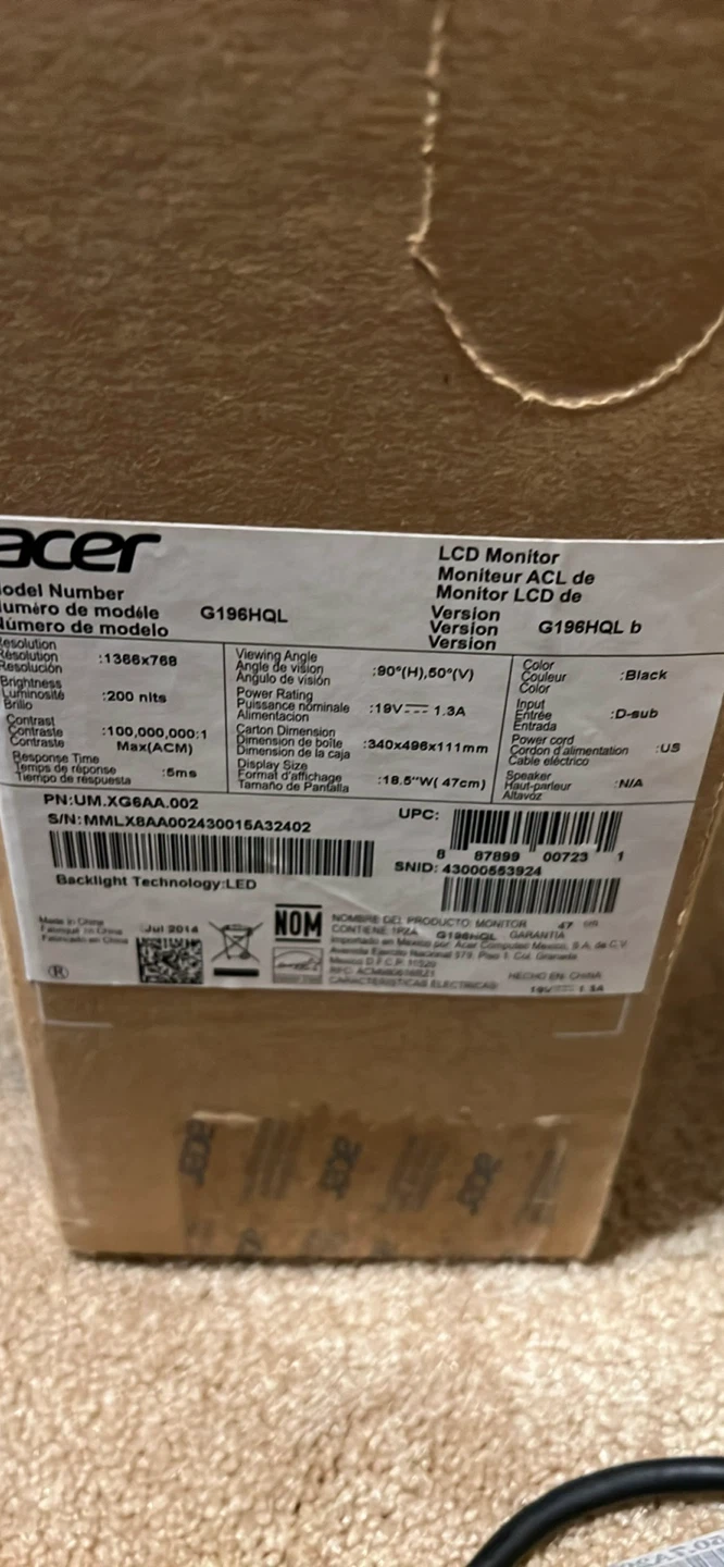 Acer G196HQL 18.5" LCD Monitor - photo 2