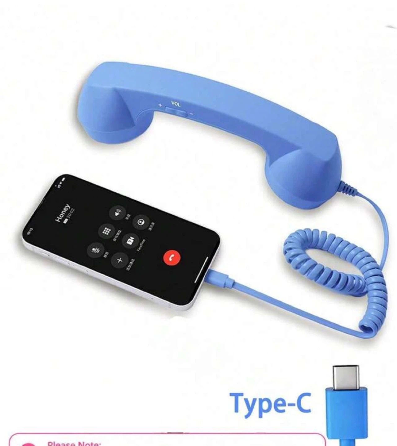 Retro Style USB-C Phone Handset - photo 3