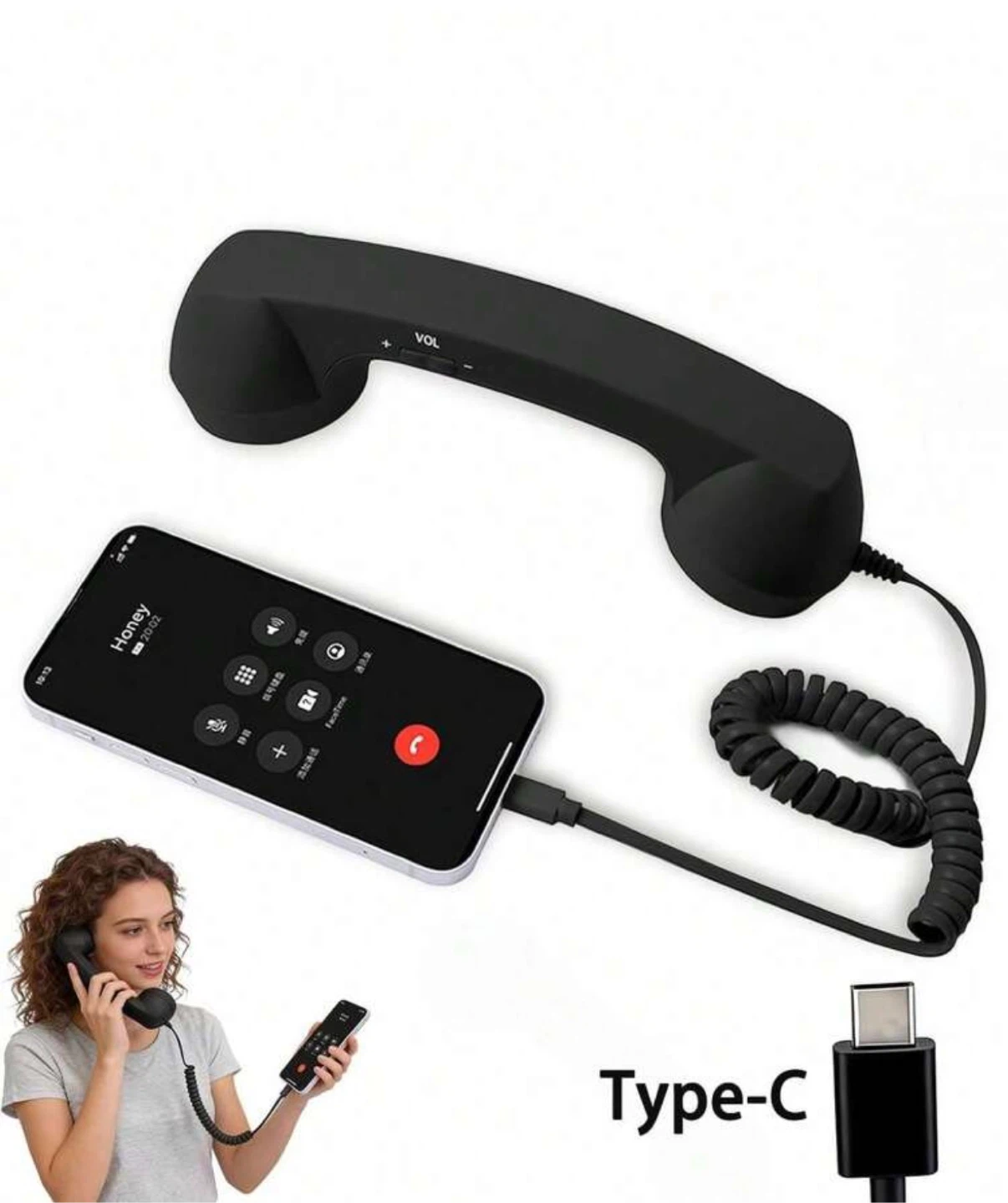 Retro Style USB-C Phone Handset