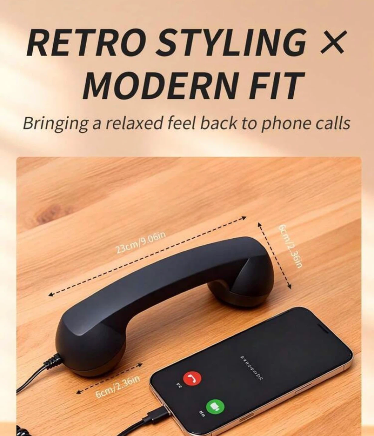 Retro Style USB-C Phone Handset - photo 2