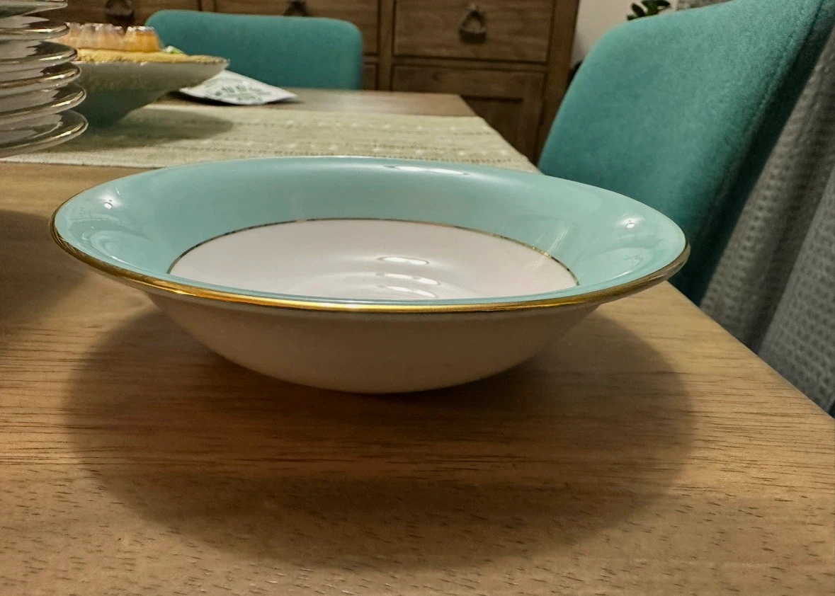 Vintage Pastel Blue and Gold Rim Tea and Dinnerware Set - photo 5
