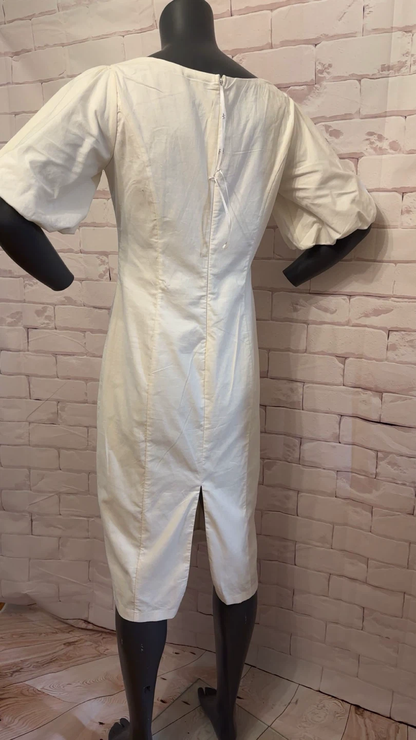 White Button-Down Midi Dress - photo 2