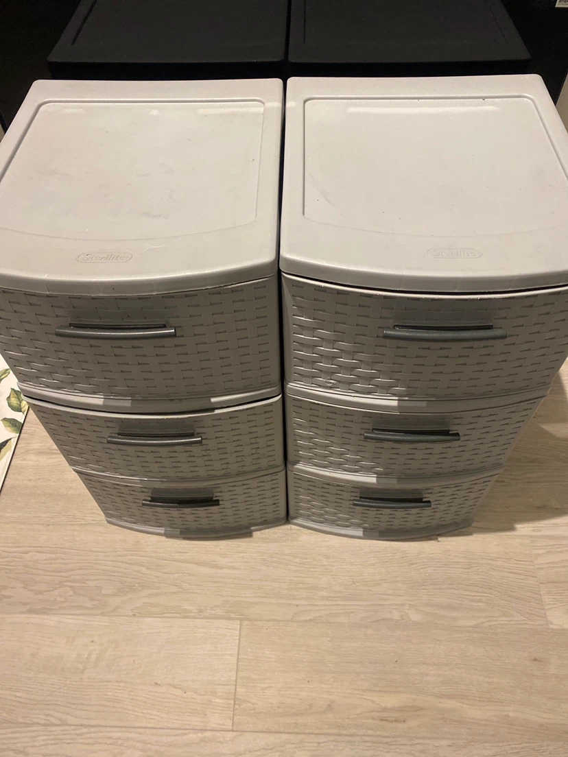 Two Sterilite 3-Drawer Woven Style Storage Units - photo 3