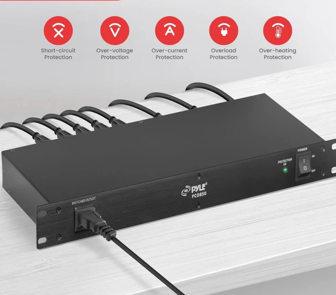 New Pyle PCO850 Power Surge Protector Rack Mount - photo 2