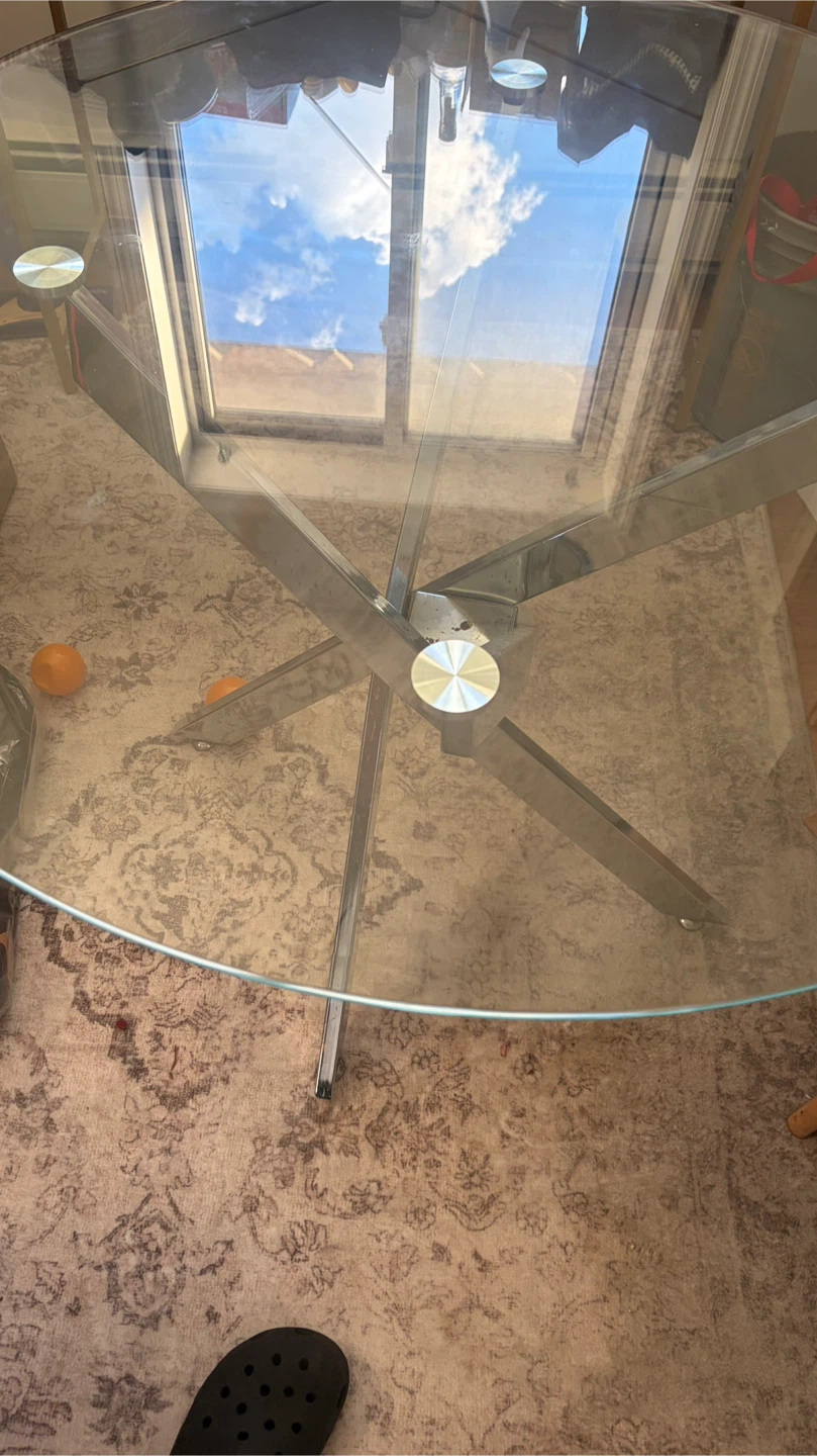 Modern Round Glass Dining Table - photo 2