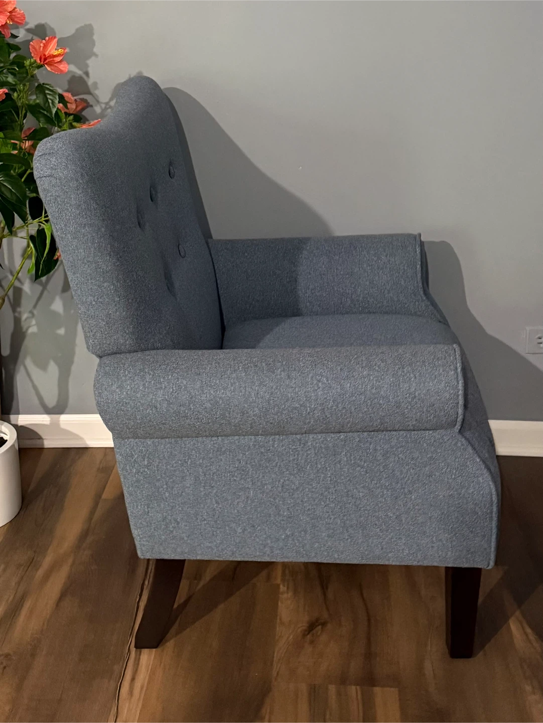 Blue Fabric Wingback Accent Chair - photo 5