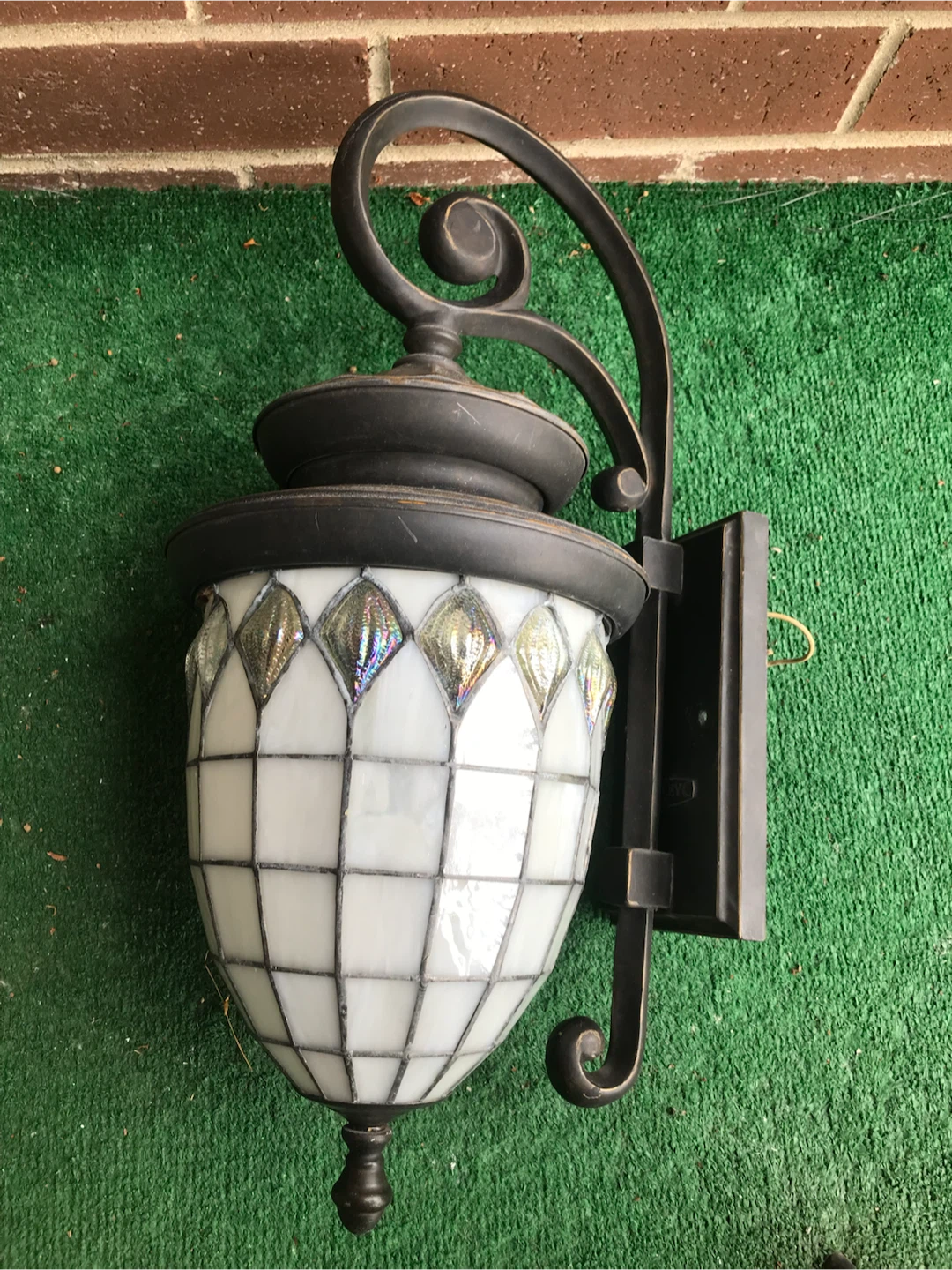 Set of 2 Stained Glass Outdoor Wall Sconce