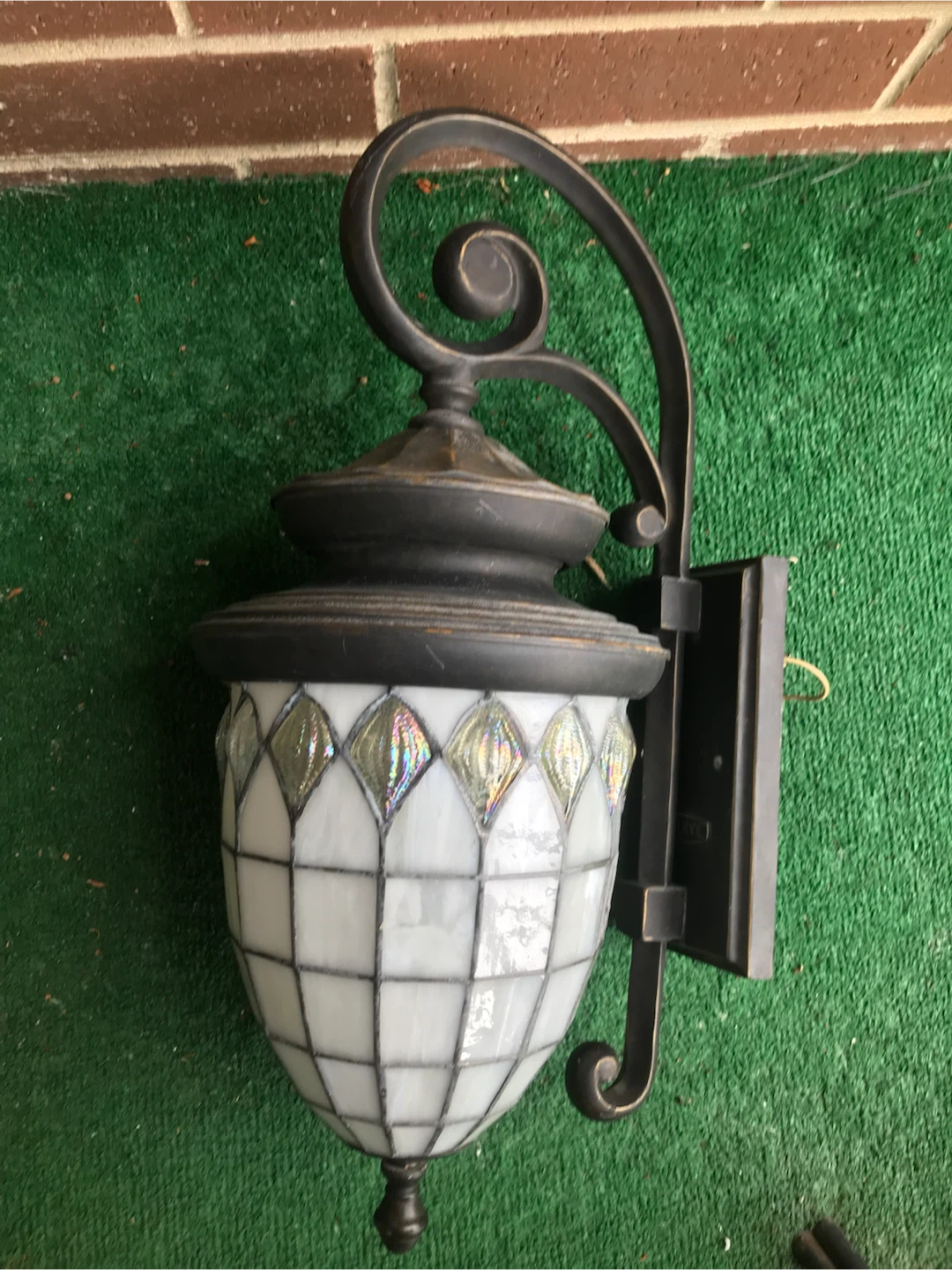 Set of 2 Stained Glass Outdoor Wall Sconce - photo 2