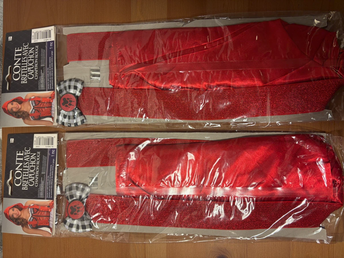 HALLOWEEN SALE! Little Red Riding Hood Suspenders w/ Hood