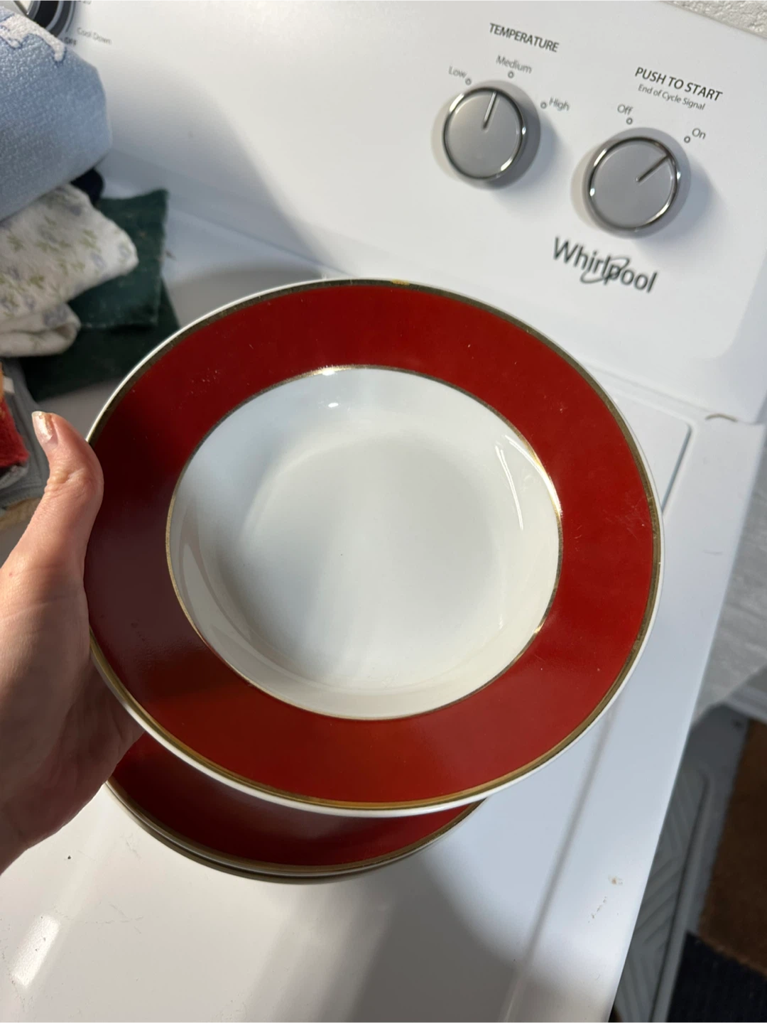 Red/gold soup bowls (6) 🥣 - photo 2
