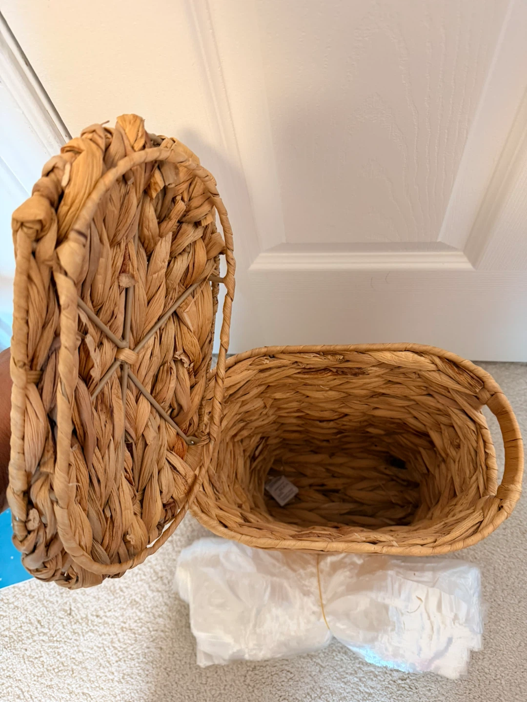 Woven Seagrass Storage Basket with Lid