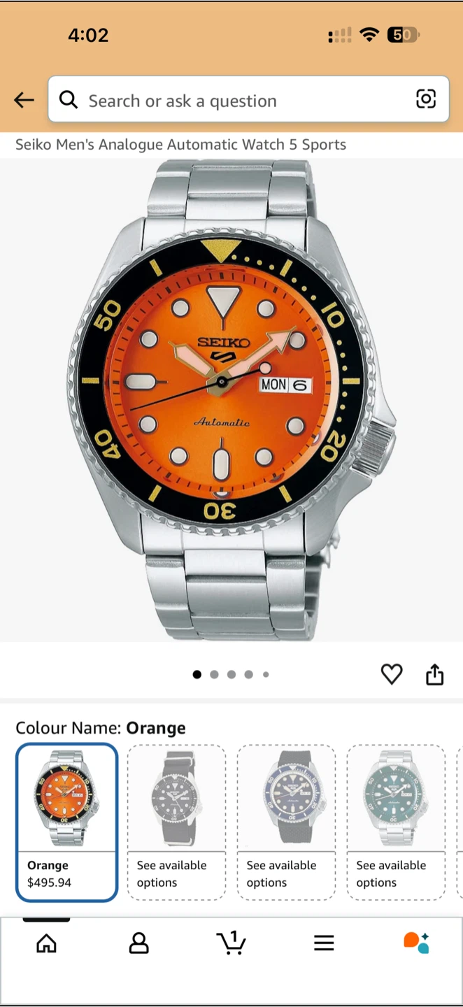 Seiko 5 Sports Automatic Watch Mikan 🍊 - photo 4