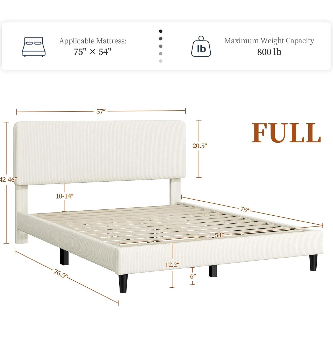 Full bed frame
