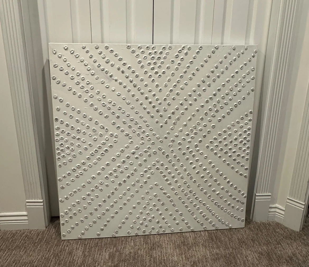 Textured Painting white and silver