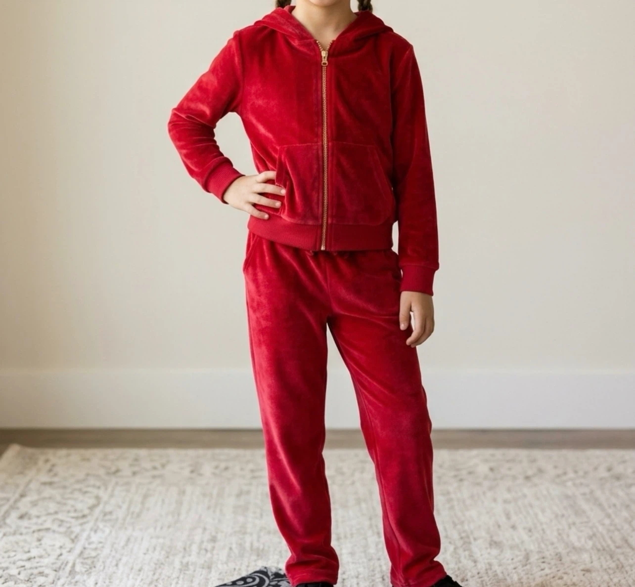 Nula Red Velour Tracksuit Set - photo 2