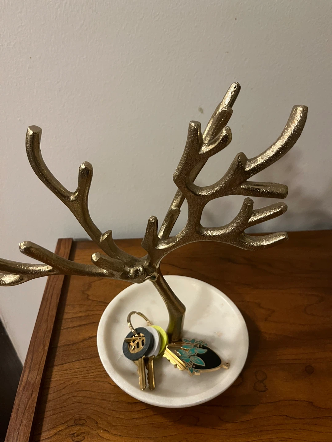Gold Antler Jewelry Organizer with Marble Base - photo 5