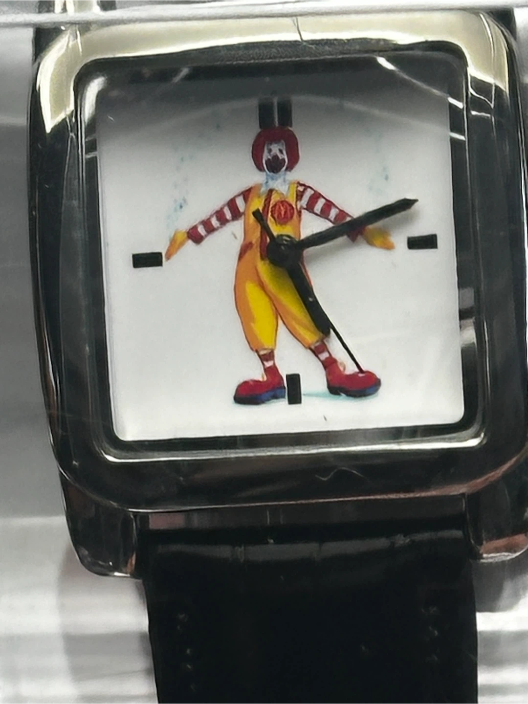 Vintage Ronald McDonald Watch with Black Leather Band - photo 2