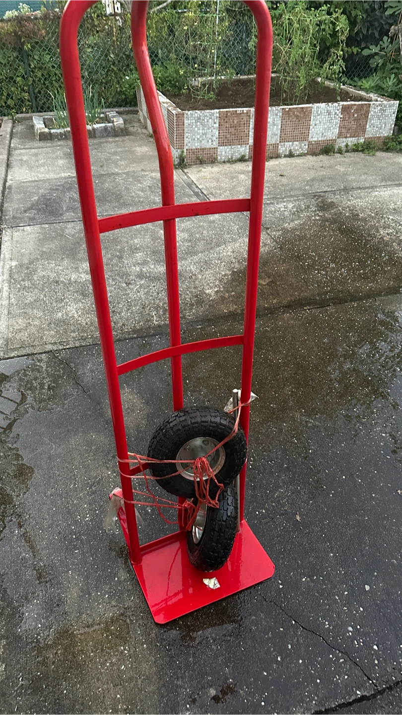 Red Metal Hand Truck